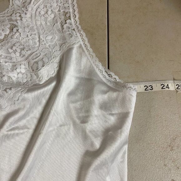 Vintage Adonna White Lace Slip Top Nylon 46 - Picture 8 of 9